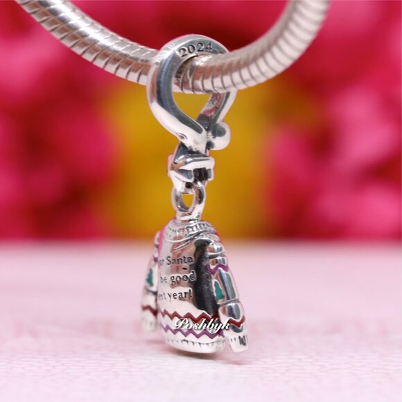 PANDORA Bead Christmas Sweater Dangle Charm 793596C01 NEW 2024 - Picture 2 of 6